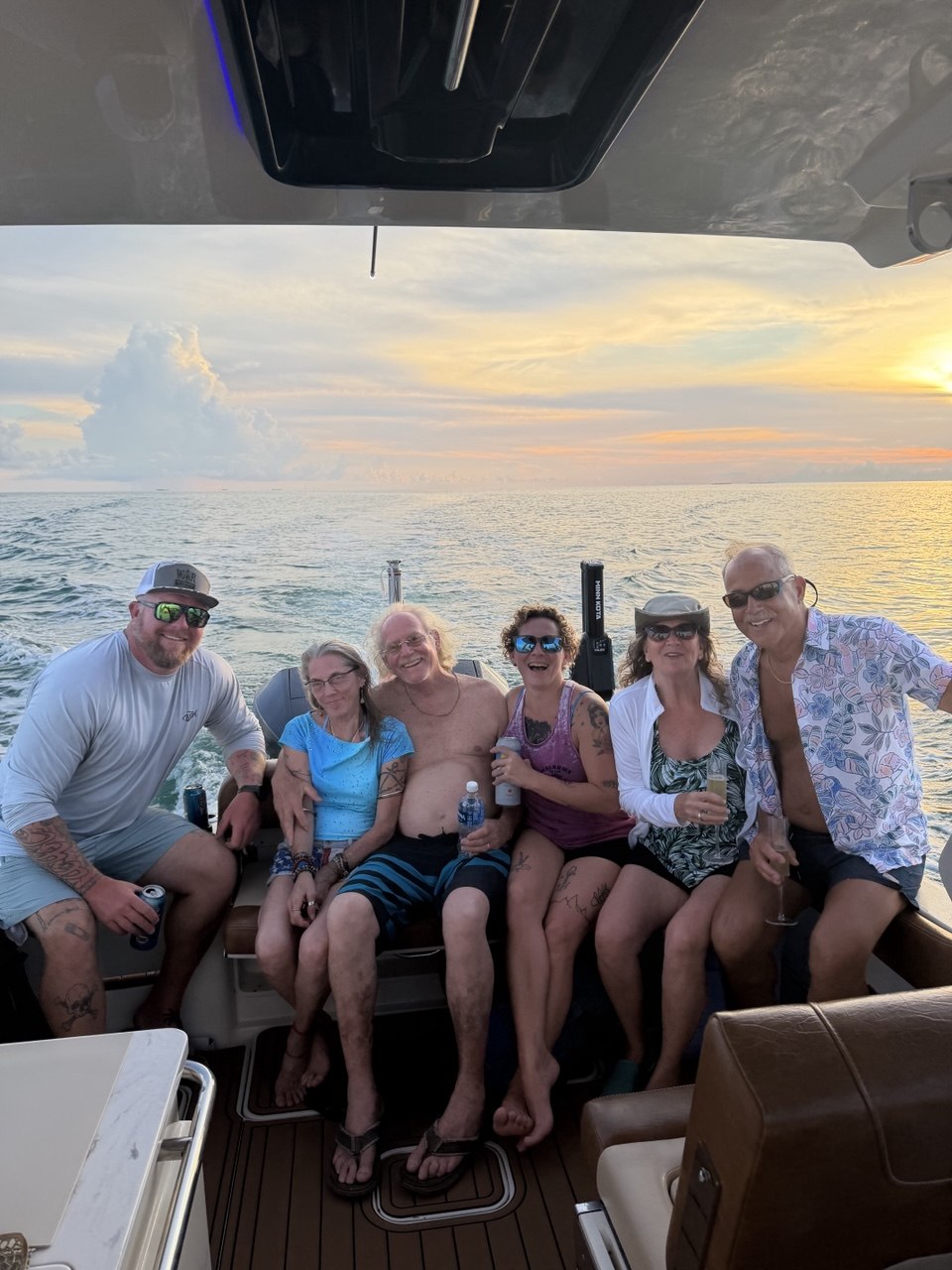 Guests enjoying a sunset charter in the Florida Keys