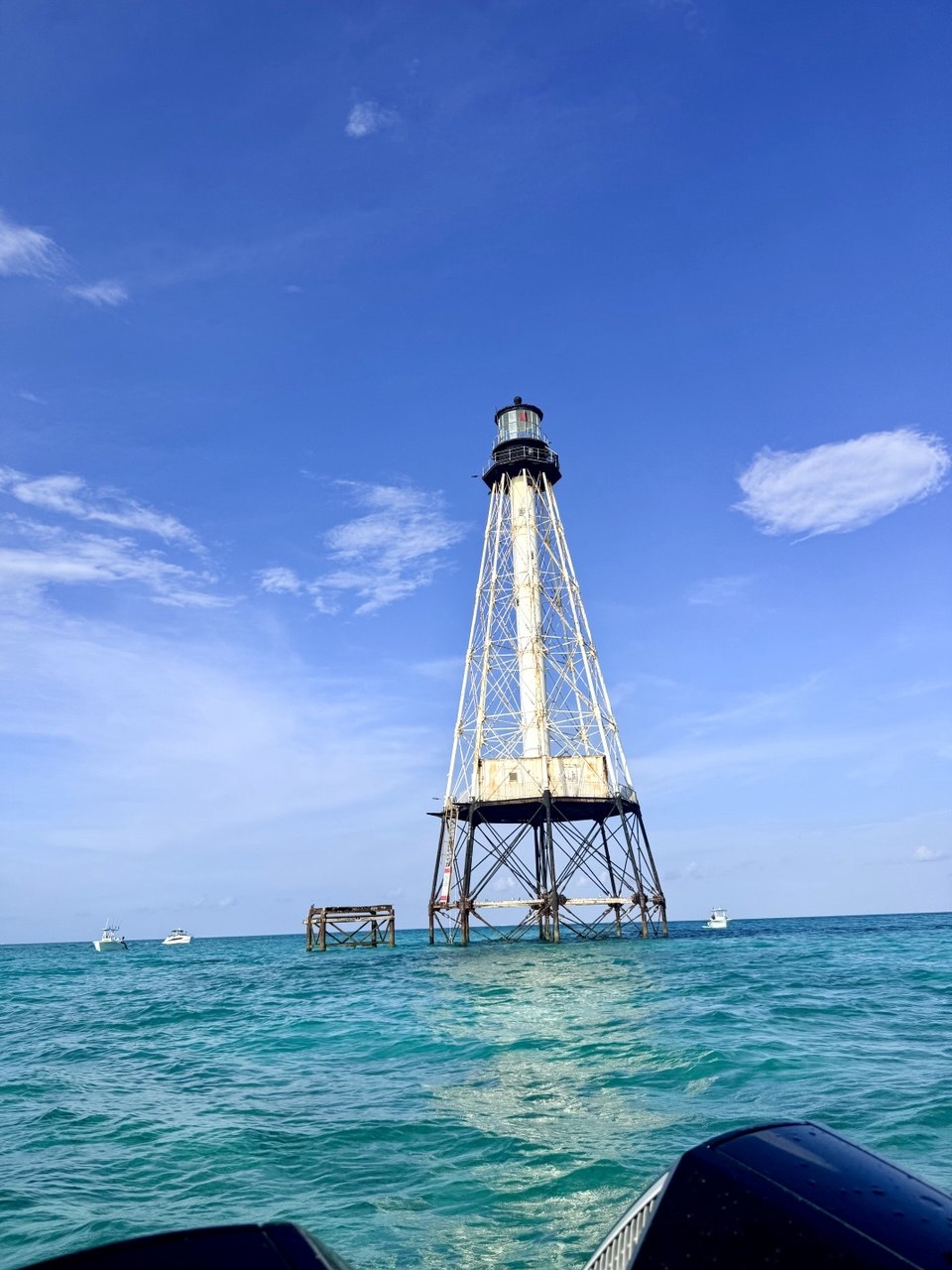 Alligator Reef Lighthouse above turquoise water